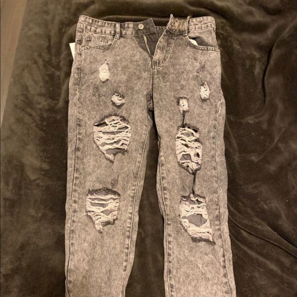 NastyGal Distressed Slouch Jeans